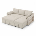 Ecksofa mit Stauraum, Polyester, Beige, 230cm x 150cm x 85cm