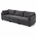 3-Sitzer Sofa Polyestergewebe Anthrazit