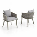2er-Set Gartenstühle mit Polyrattan und Aluminium in Hellgrau
