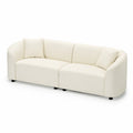 3-Sitzer Sofa aus Kunstleder Creme