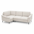 Ecksofa L-Form Polyesterstoff Creme Metallfüße