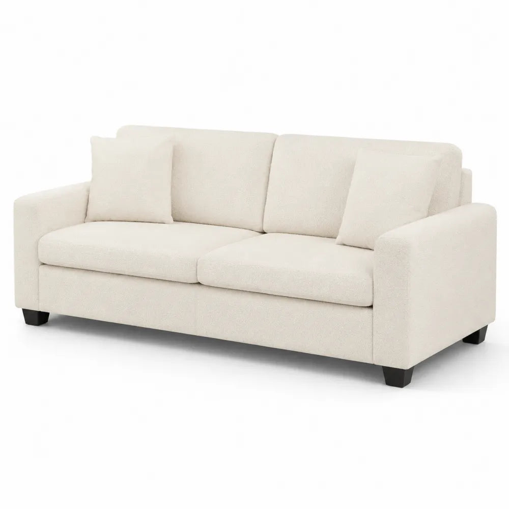 3-Sitzer Sofa Beige Stoff 220x95x90 cm